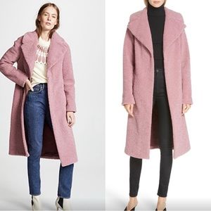 ALC Dusty Pink Teddy Coat S Faux Fur Midi Coat org $795